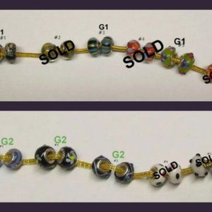 Large Hole Beads, Pick a Pair, Euro Style Beads G1 - G2    ..   PP-99